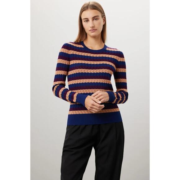 Jason Wu Collective Sweaters - Jason Wu x RTR Fitted Striped Sweater Multicolor Crewneck Long Sleeve Size S